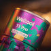 Close-up of a mini EDC flashlight adorned with colorful patterns and the text "Weltool T1Pro V2 Colorful Version" on the side.