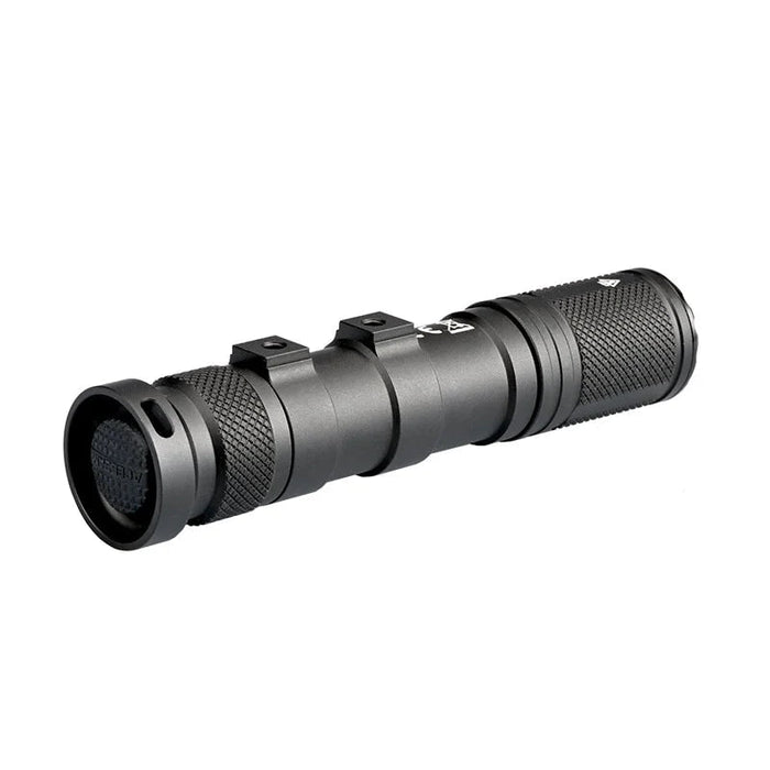 Acebeam G15 tactical flashlight in sleek black with a textured grip and mounting brackets, positioned on a white background.