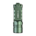 The Acebeam X20, a rugged green flashlight perfect for tactical use, stands upright on a plain white background.