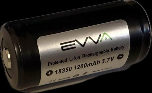 The EVVA Protected 18350 Li-ion battery in black offers a capacity of 1200mAh and 3.7V, ensuring reliable, rechargeable power for your devices.