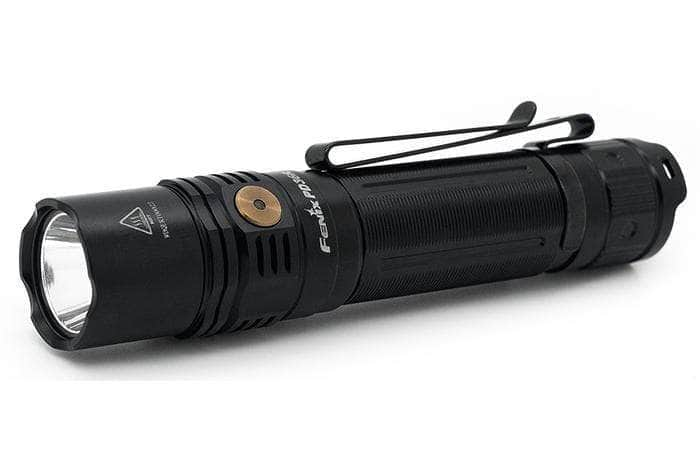 The Fenix PD36R flashlight, equipped with a convenient clip, ensures reliable illumination with its impressive lumen output.