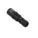 The Weltool W3Pro TAC Mini is a black flashlight with a textured grip and markings. It uses an 18350 lithium-ion battery and an advanced LEP light source for exceptional brightness and precision.