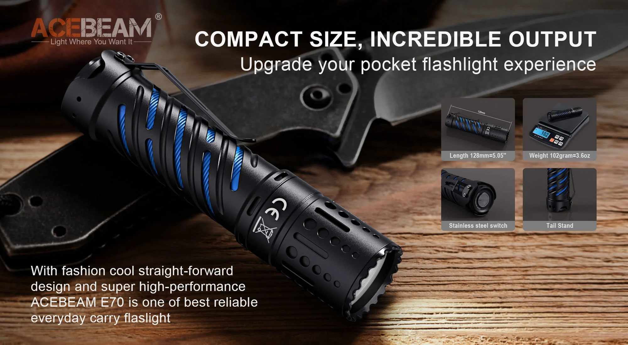 E70-CU EDC Flashlight, AceBeam® Official Store