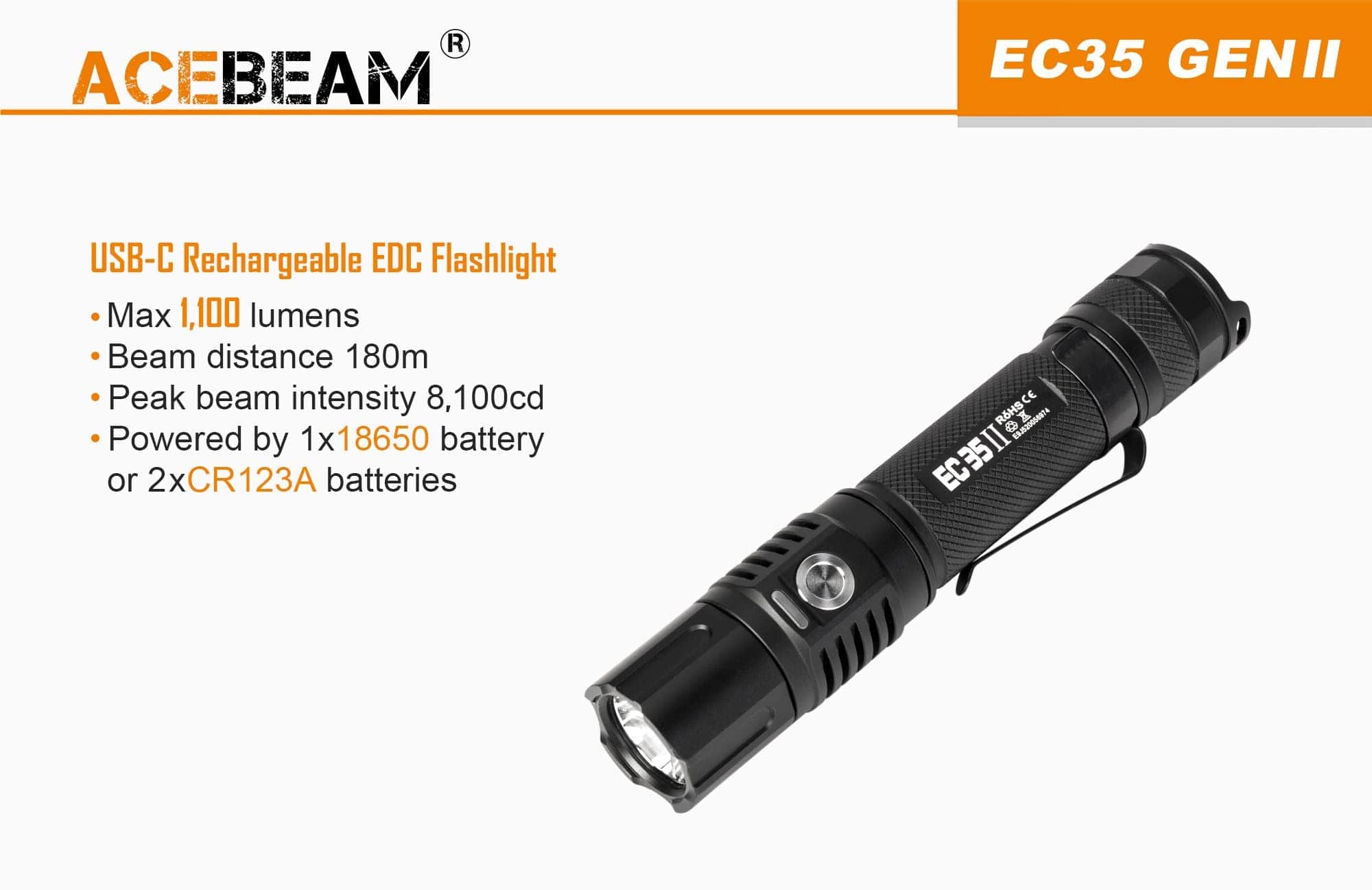 Acebeam EC50 GEN Ⅱ Rechargeable EDC Flashlight